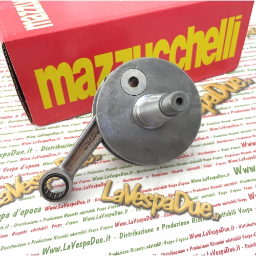 Albero motore MAZZUCCHELLI AMT 186VT spalla piena trasformazione VESPA 50 PK XL APE da 50 a 125 cono 20 mm corsa 51 mm biella interasse 97 mm volani tondi