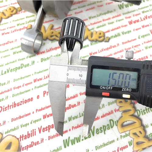 Albero motore MAZZUCCHELLI AMT 186VT spalla piena trasformazione VESPA 50 PK XL APE da 50 a 125 cono 20 mm corsa 51 mm biella interasse 97 mm volani tondi