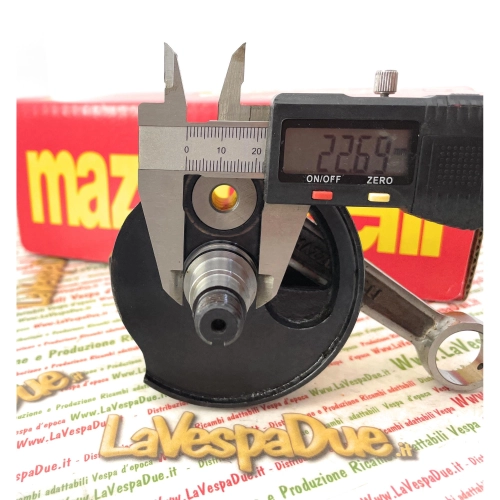 Albero motore MAZZUCCHELLI AMT 188 trasformazione VESPA 50 PK XL APE da 50 a 125 super competizione cono 20 mm corsa 51 mm biella interasse 97 mm