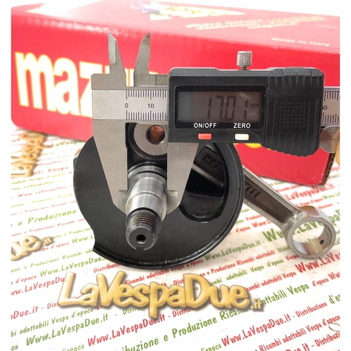 Albero motore MAZZUCCHELLI AMT 188 trasformazione VESPA 50 PK XL APE da 50 a 125 super competizione cono 20 mm corsa 51 mm biella interasse 97 mm