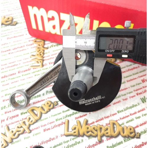 Albero motore MAZZUCCHELLI AMT 188 trasformazione VESPA 50 PK XL APE da 50 a 125 super competizione cono 20 mm corsa 51 mm biella interasse 97 mm