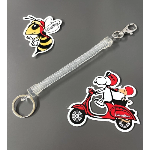 Transparenter Anti-Diebstahl-Spiral-Schlüsselanhänger für Piaggio Vespa APE CIAO SI BRAVO BOXER Lambretta innocenti
