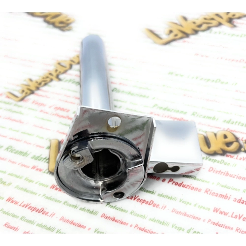 Gear shift control tube on the handlebar for VESPA 125 V30T V31 V32 V33 U VU1T Utility APE 150 AB1T AB2T chromed metal with polished aluminum flange