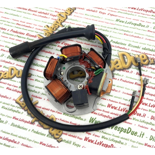 Soporte de bobina original para estator de VESPA 50 FL2 HP V5N2T de 1991 a 1997, conector de 5 pines.