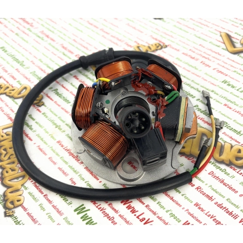 Soporte de bobina original para estator de VESPA 50 FL2 HP V5N2T de 1991 a 1997, conector de 5 pines.