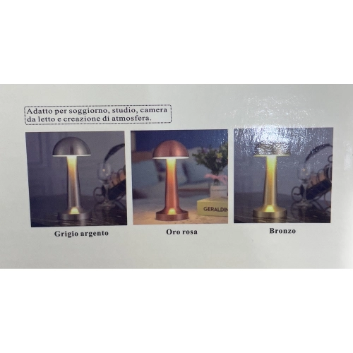 Lámpara de mesa o de banco de trabajo LED inalámbrica, de metal, 3 vatios de potencia, luz regulable y ajustable entre blanco cálido, frío y natural.