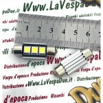 2 x 12 Volt CANBUS LED torpedo bulbs with SV 8.5 socket 36 mm long white color 6000° k 1.5 W for VESPA LAMBRETTA APE Motorcycles and cars