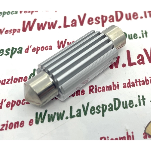 12V 30V CANBUS LED bulb with SV 8.5 41mm long socket, white color, 6000K, 2.3W, for VESPA LAMBRETTA APE motorcycles and cars