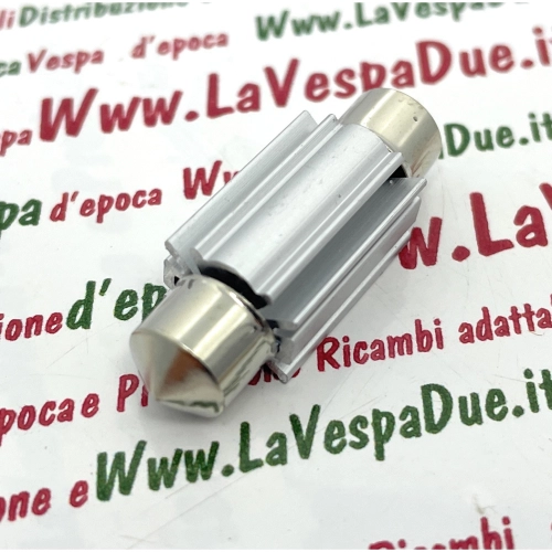12 Volt CANBUS LED bulb with SV 8.5 socket, 36 mm long, white color, 6000° K, 2.4 W for VESPA LAMBRETTA APE motorcycles and cars