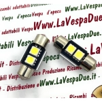 2 x 12 Volt CANBUS LED torpedo bulbs with SV 8.5 connection 31 mm long white color 6000° k 1.4 W for VESPA LAMBRETTA APE Motorcycles and cars