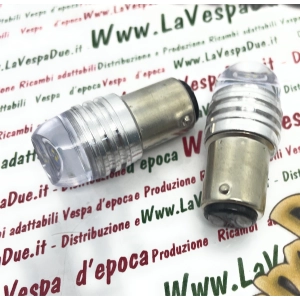 2 Lampadine biluce a led bianche con attacco P21W BA15S 12 Volt colore bianco 6000° k 1,5 W per VESPA LAMBRETTA APE Moto e auto