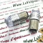 2 White LED double-light bulbs with P21W BA15S socket 12 Volt white color 6000° k 1.5 W for VESPA LAMBRETTA APE Motorcycles and cars