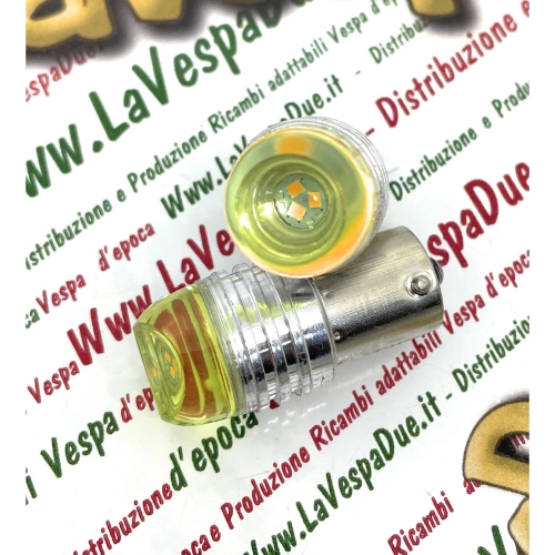 ampoules LED jaunes avec culot BA15S, 12 volts, couleur jaune 6000 K, 1,5 W pour motos et voitures Vespa, Lambretta, Ape