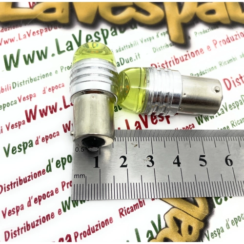 ampoules LED jaunes avec culot BA15S, 12 volts, couleur jaune 6000 K, 1,5 W pour motos et voitures Vespa, Lambretta, Ape