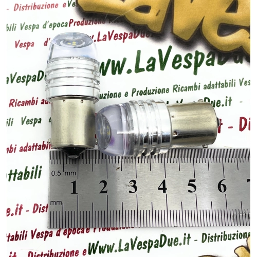 2 ampoules LED blanches avec culot BA15S, 12 volts, blanc 6000 K, 1,5 W pour motos et voitures Vespa, Lambretta, Ape