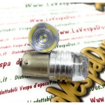 2 white LED bulbs with BA15S socket 12 Volt white color 6000° k 1.5 W for VESPA LAMBRETTA APE Motorcycles and cars