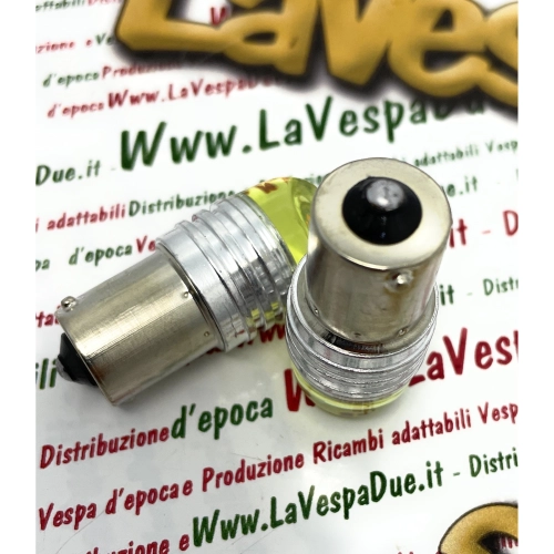 2 ampoules LED blanches avec culot BA15S, 12 volts, blanc 6000 K, 1,5 W pour motos et voitures Vespa, Lambretta, Ape