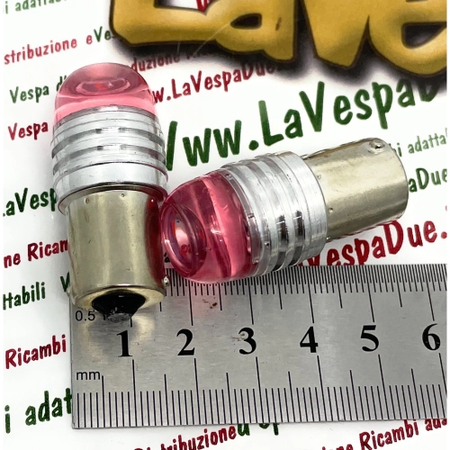 2 bombillas LED rojas con casquillo BA15S, 12 voltios, color rojo, 6000° K, 1,5 W para motocicletas y coches VESPA, LAMBRETTA y APE.