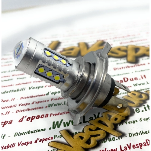 Ampoule LED H4 12W 10-30V, blanche, 6000K, 7,5W, pour motos et voitures Vespa, Lambretta et Ape