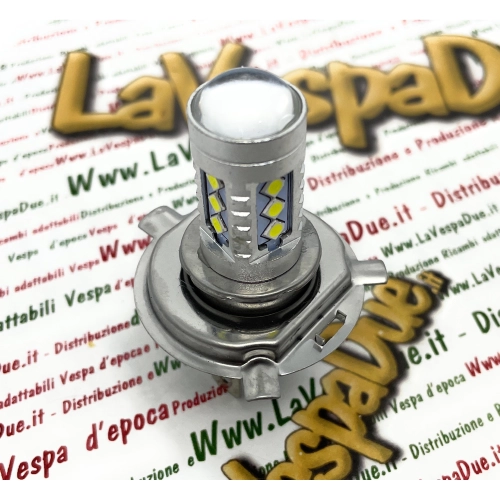 Ampoule LED H4 12W 10-30V, blanche, 6000K, 7,5W, pour motos et voitures Vespa, Lambretta et Ape