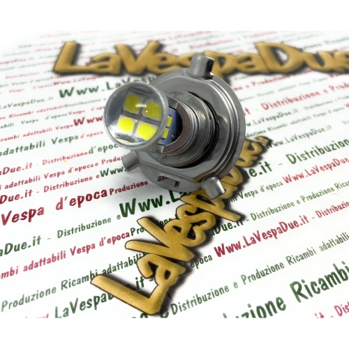 Ampoule LED H4 CANBUS 10/30 volts, blanc 6000 K, 7,5 W pour motos et voitures Vespa, Lambretta, Ape