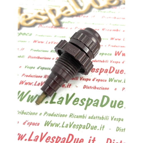 ROYAL Hochspannungssteckdose für VESPA 125 V14T V15 V30 bis V33 VM1 VM2 VN1 VN2 APE 150 AB1 AB2 braunes Bakelit, Lagerbestand, mit Spitze und Feder ro 020155