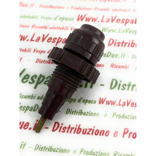 ROYAL Hochspannungssteckdose für VESPA 125 V14T V15 V30 bis V33 VM1 VM2 VN1 VN2 APE 150 AB1 AB2 braunes Bakelit, Lagerbestand, mit Spitze und Feder ro 020155