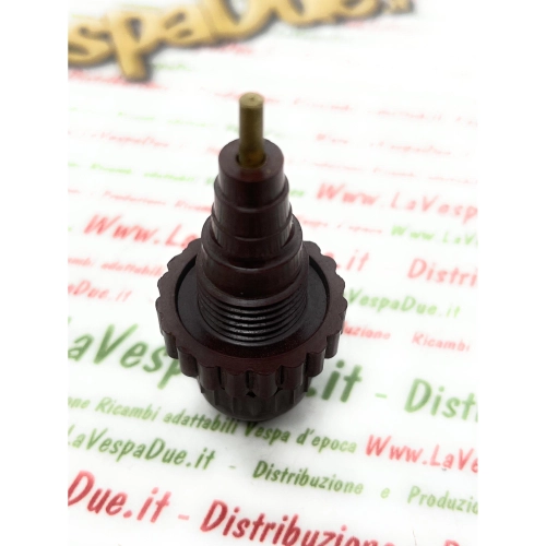 ROYAL Hochspannungssteckdose für VESPA 125 V14T V15 V30 bis V33 VM1 VM2 VN1 VN2 APE 150 AB1 AB2 braunes Bakelit, Lagerbestand, mit Spitze und Feder ro 020155