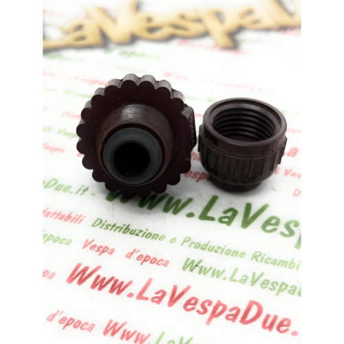 ROYAL Hochspannungssteckdose für VESPA 125 V14T V15 V30 bis V33 VM1 VM2 VN1 VN2 APE 150 AB1 AB2 braunes Bakelit, Lagerbestand, mit Spitze und Feder ro 020155