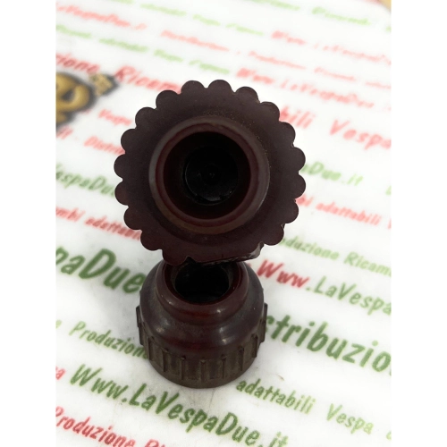 ROYAL Hochspannungssteckdose für VESPA 125 V14T V15 V30 bis V33 VM1 VM2 VN1 VN2 APE 150 AB1 AB2 braunes Bakelit, Lagerbestand, mit Spitze und Feder ro 020155