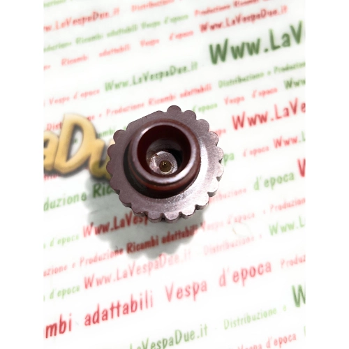 ROYAL Hochspannungssteckdose für VESPA 125 V14T V15 V30 bis V33 VM1 VM2 VN1 VN2 APE 150 AB1 AB2 braunes Bakelit, Lagerbestand, mit Spitze und Feder ro 020155