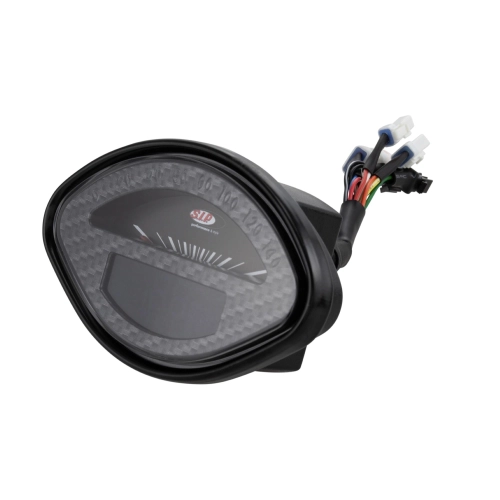 SIP 50000760 2.0 CARBON LOOK VESPA 125 150 160 180 GT VBA VBB GL GS SPRINT SS shell-shaped rev counter speedometer black dial black LCD 20 functions digital analog