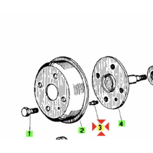 Pasador guía de llanta para VESPA 50 90 125 NLR SS para centrar el tambor en el eje de la rueda con llanta cerrada de 9" ro 070542