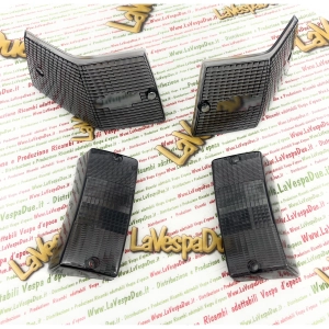 Juego de 4 lentes de cuerpo ahumados negros para intermitentes para VESPA 80 125 150 200 PX PE ARCOBALENO T5 PK ETS
