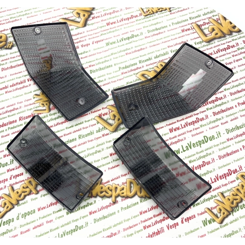 Juego de 4 lentes de cuerpo ahumados negros para intermitentes para VESPA 80 125 150 200 PX PE ARCOBALENO T5 PK ETS