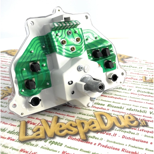 Kilometerzähler 160 km/h für Vespa HP 4 FL V FL2 50 90 125 SPEEDMATIC AUTOMATICA gelbe Ziffern mit LVDUE-Logo-Adapter ro 290475 269576 269567 265909