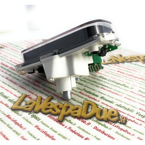 Kilometerzähler 160 km/h für Vespa HP 4 FL V FL2 50 90 125 SPEEDMATIC AUTOMATICA gelbe Ziffern mit LVDUE-Logo-Adapter ro 290475 269576 269567 265909