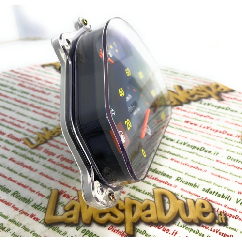 Compteur kilométrique 120 km/h pour Vespa HP 4 FL V FL2 50 90 125 SPEEDMATIC AUTOMATICA, chiffres jaunes avec logo LVDUE, adaptateur ro 290475 269576 269567 265909