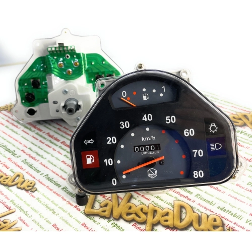 Compteur kilométrique 80 km/h pour Vespa HP 4 FL V FL2 50 90 125 SPEEDMATIC AUTOMATICA, chiffres blancs avec logo LVDUE, adaptateur ro 290475 269576 269567 265909