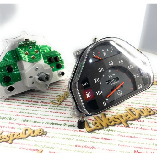 Compteur kilométrique 80 km/h pour Vespa HP 4 FL V FL2 50 90 125 SPEEDMATIC AUTOMATICA, chiffres blancs avec logo LVDUE, adaptateur ro 290475 269576 269567 265909