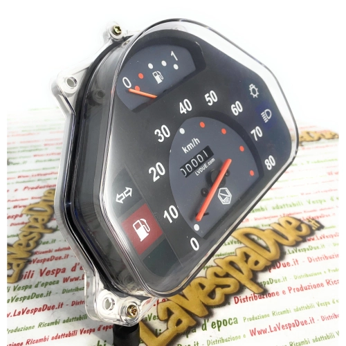 Compteur kilométrique 80 km/h pour Vespa HP 4 FL V FL2 50 90 125 SPEEDMATIC AUTOMATICA, chiffres blancs avec logo LVDUE, adaptateur ro 290475 269576 269567 265909