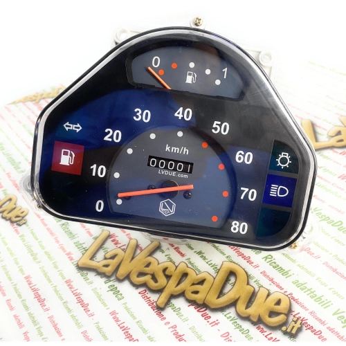 Compteur kilométrique 80 km/h pour Vespa HP 4 FL V FL2 50 90 125 SPEEDMATIC AUTOMATICA, chiffres blancs avec logo LVDUE, adaptateur ro 290475 269576 269567 265909