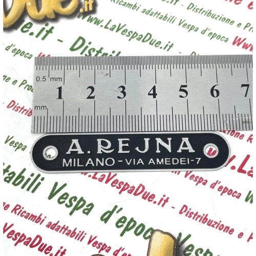 Black A. REJNA MILANO plate for LAMBRETTA and VESPA 50 125 150 PX SPRINT GL GTR TS VBA VBB VNB saddle