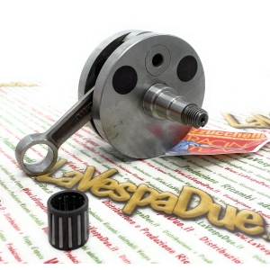 Cigüeñal MAZZUCCHELLI AMT 195A con volantes redondos para VESPA PK 125 ETS N XL2 XL. Carrera 54 mm. Rodamiento 25. Distancia entre centros de biela 97 mm. Hombros completos.