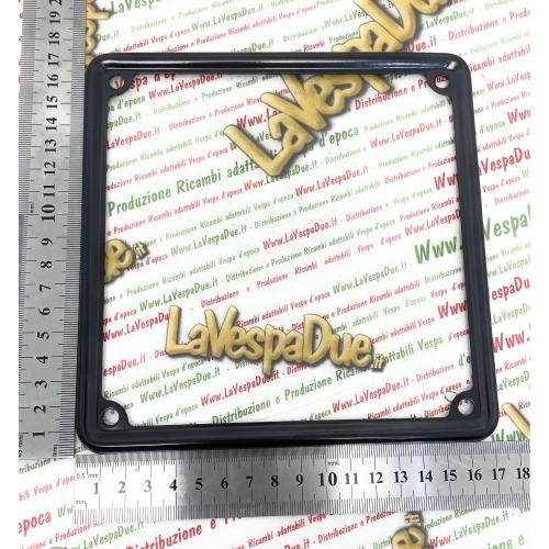 Marco de matrícula negro para VESPA LAMBRETTA APE MOTO GUZZI HARLEY 125 150 180 200 173 X 173 para matrículas antiguas con código de provincia.