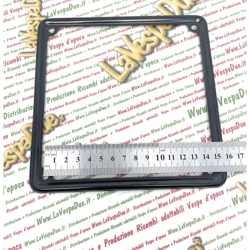 Marco de matrícula negro para VESPA LAMBRETTA APE MOTO GUZZI HARLEY 125 150 180 200 173 X 173 para matrículas antiguas con código de provincia.