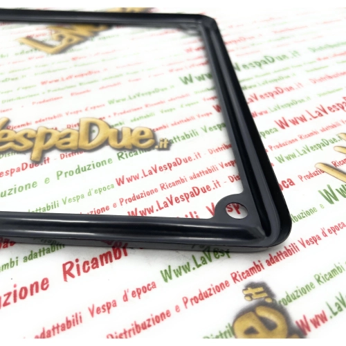 Marco de matrícula negro para VESPA LAMBRETTA APE MOTO GUZZI HARLEY 125 150 180 200 173 X 173 para matrículas antiguas con código de provincia.