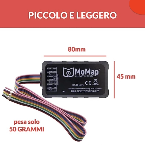 Traceur GPS MoMap pour Vespa, Ape, Lambretta, Moto Quod, Bateau, Antivol avec bloc moteur 6V 12V 24V 30V