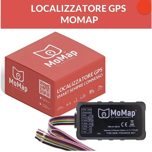 Traceur GPS MoMap pour Vespa, Ape, Lambretta, Moto Quod, Bateau, Antivol avec bloc moteur 6V 12V 24V 30V