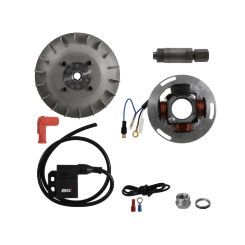 EVOK elektronische Zündung für VESPA 80 125 150 200 PX PE T5 ARCOBALENO ELESTART Vorderradscheibenbremse mit variabler Zündverstellung, Gewicht 1,4 kg